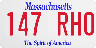 MA license plate 147RH0