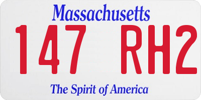 MA license plate 147RH2