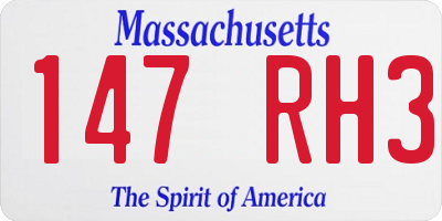 MA license plate 147RH3
