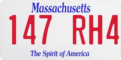 MA license plate 147RH4