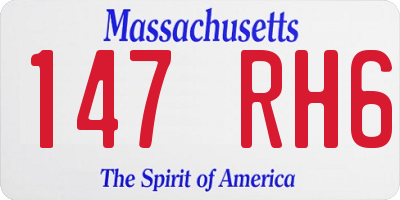 MA license plate 147RH6