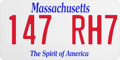 MA license plate 147RH7