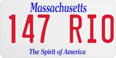 MA license plate 147RI0