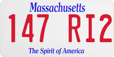 MA license plate 147RI2