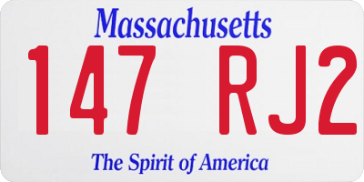 MA license plate 147RJ2