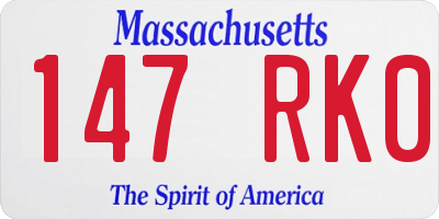 MA license plate 147RK0