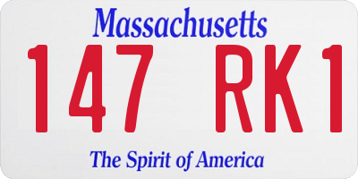 MA license plate 147RK1