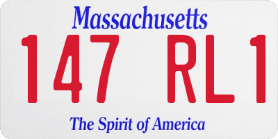MA license plate 147RL1