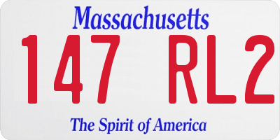 MA license plate 147RL2