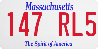 MA license plate 147RL5