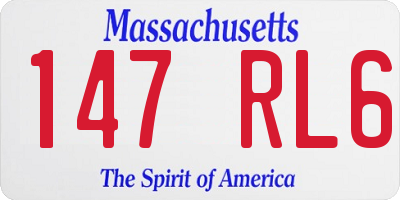 MA license plate 147RL6
