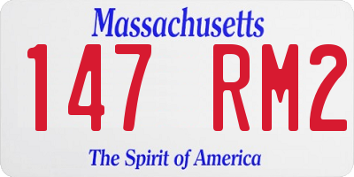 MA license plate 147RM2