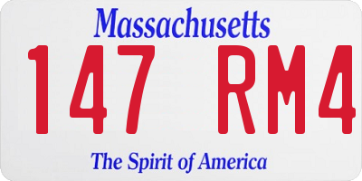 MA license plate 147RM4