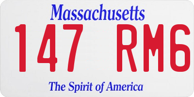 MA license plate 147RM6