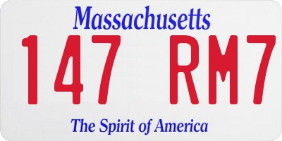 MA license plate 147RM7
