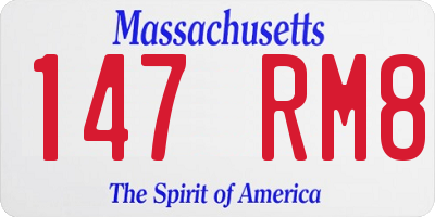 MA license plate 147RM8