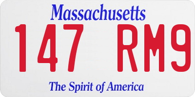MA license plate 147RM9