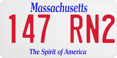 MA license plate 147RN2