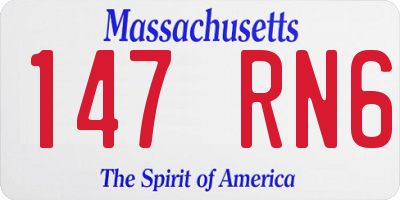 MA license plate 147RN6