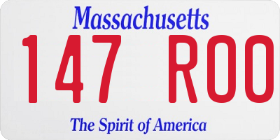 MA license plate 147RO0