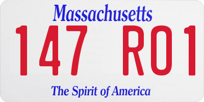 MA license plate 147RO1