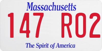 MA license plate 147RO2
