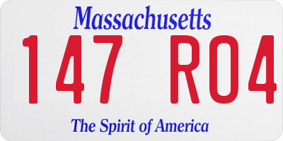 MA license plate 147RO4