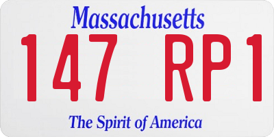 MA license plate 147RP1