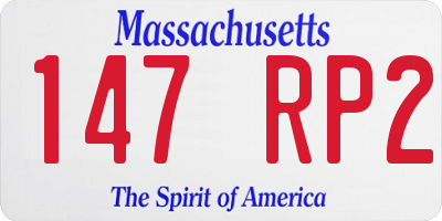 MA license plate 147RP2