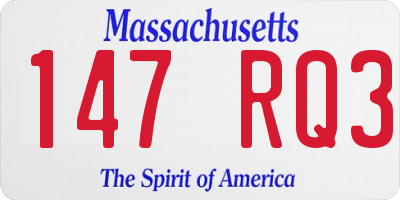 MA license plate 147RQ3