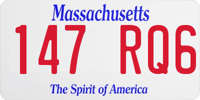 MA license plate 147RQ6