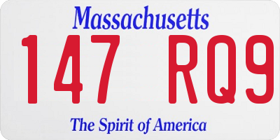 MA license plate 147RQ9