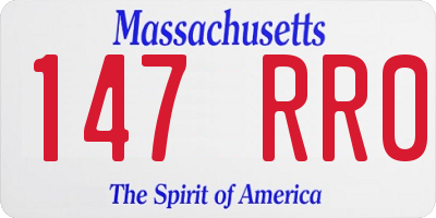 MA license plate 147RR0