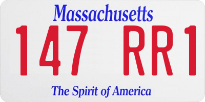 MA license plate 147RR1