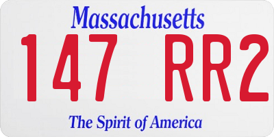MA license plate 147RR2