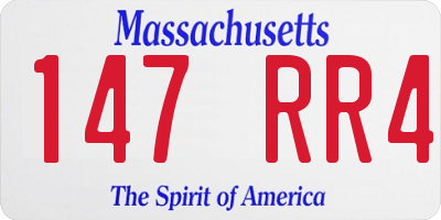 MA license plate 147RR4