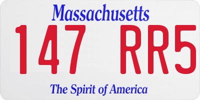 MA license plate 147RR5