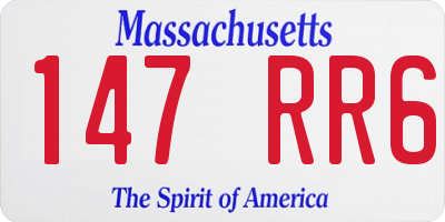 MA license plate 147RR6