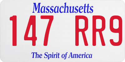 MA license plate 147RR9