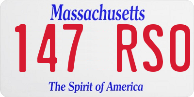 MA license plate 147RS0
