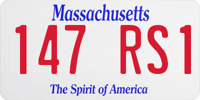 MA license plate 147RS1