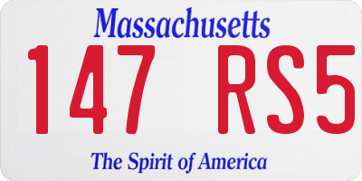 MA license plate 147RS5