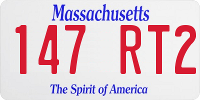 MA license plate 147RT2