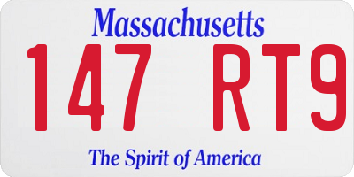 MA license plate 147RT9
