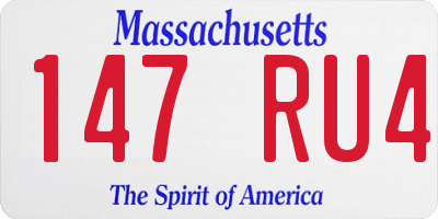 MA license plate 147RU4