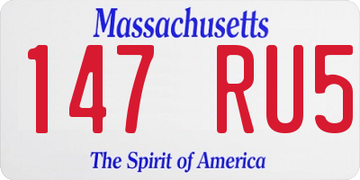 MA license plate 147RU5