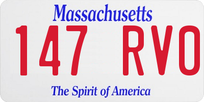 MA license plate 147RV0