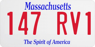 MA license plate 147RV1