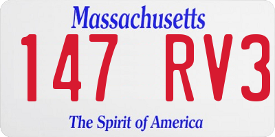 MA license plate 147RV3