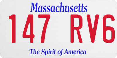 MA license plate 147RV6